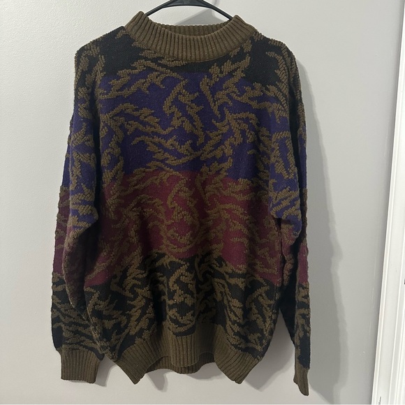 John Ashford Men's Brown and Purple Crewneck Sweater - Picture 3 of 6